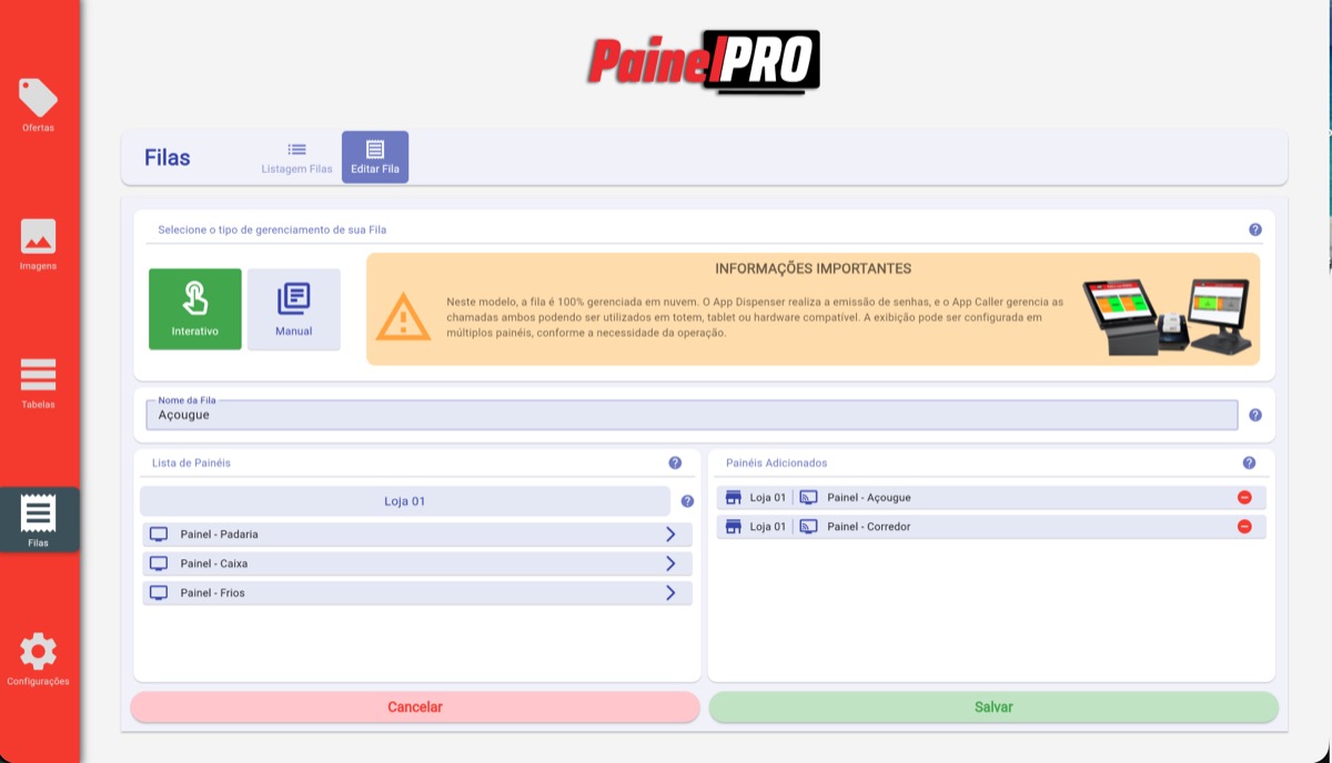 Control Web com cadastro de fila digital para gestão de senhas